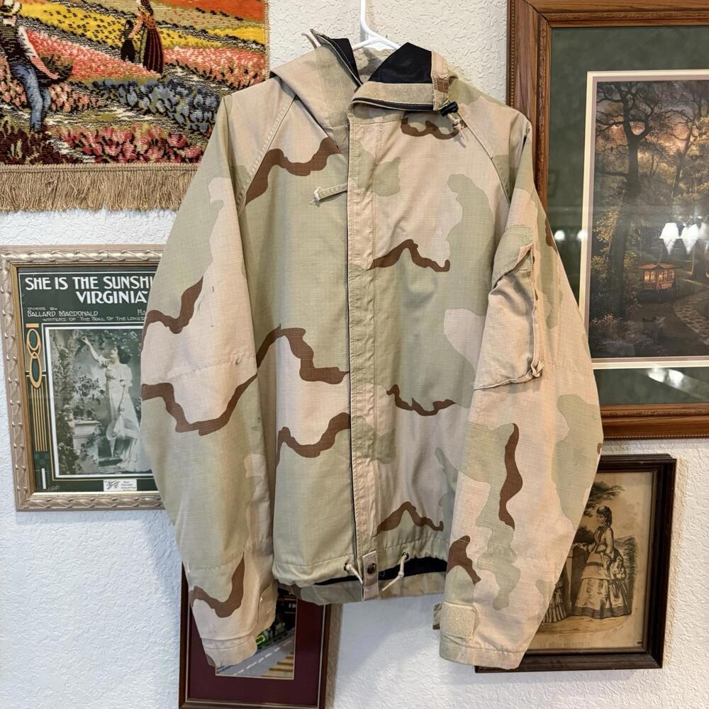 Vintage Army US Uniform Jacket Military‎ Tunic  "TRNG ONLY" Desert Camo Chemical